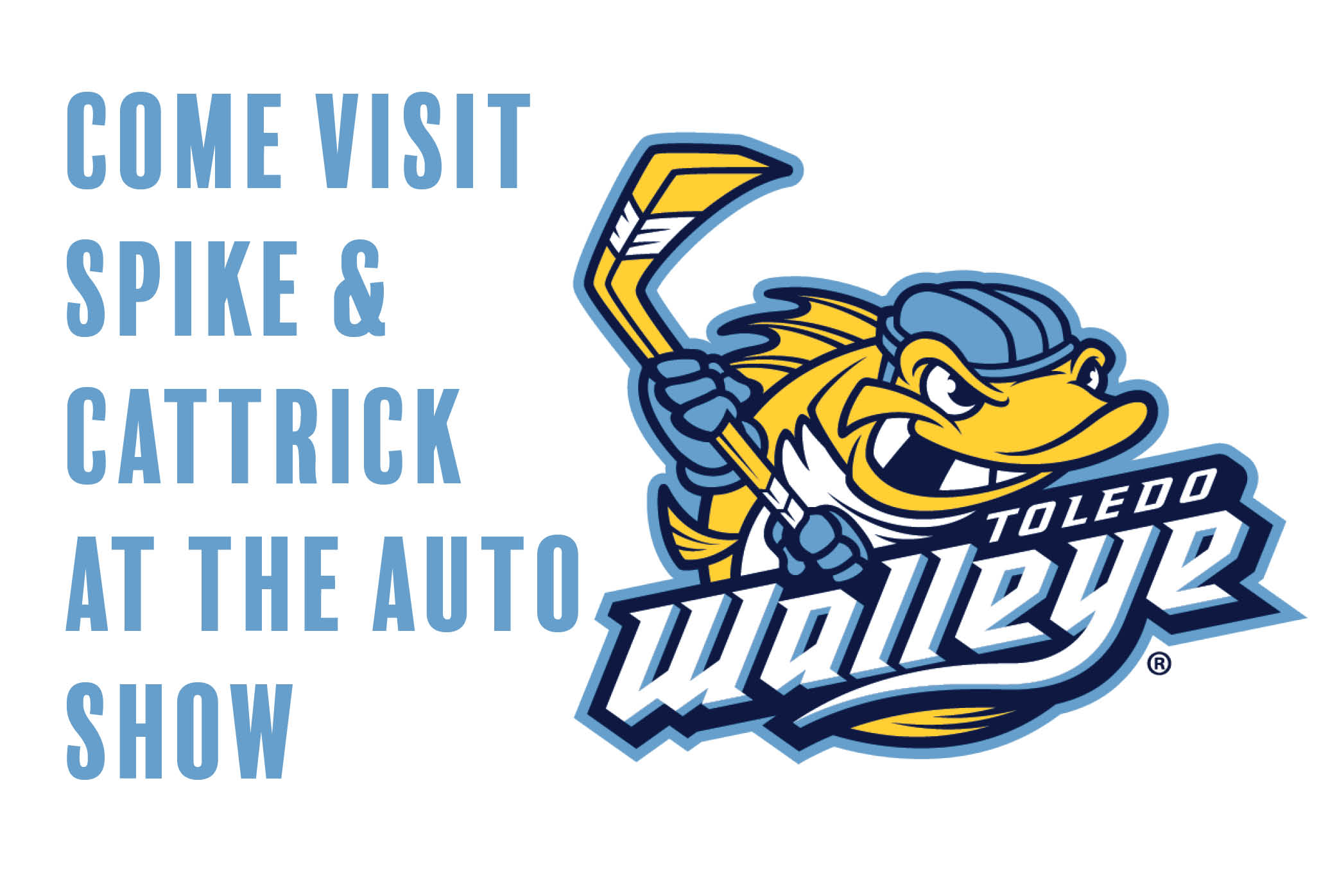 The Walleye Mascots at the Auto Show